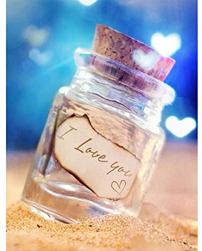 5D Strass Diy Diamant Malerei Brief In Einer Flasche Full Round Resin Bild Kreuzstich Home Decoration Wandpaste,40 * 50Cm(16 * 20Inch)