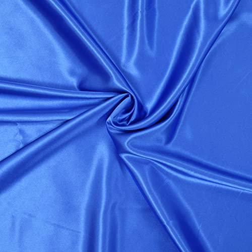 Satinstoff - 3 Meter Stoff aus fließendem Satin, Polyester/Elastan – wunderschöne Qualität – Stoff für Kleid, Rock oder Tunika (Königsblau)