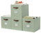 DECOMOMO Storage Baskets, 13x15x13 Storage Cube Bins with Labels for Organizing Shelves Kallax (Kallax / 4pcs, Sage Green)