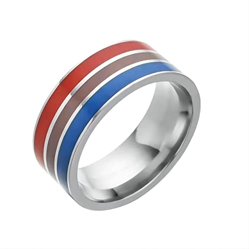 LGBT UNICORNS Bisexual Ring, Bi Pride Schmuck Edelstahlring für Mann & Frau, Größe 6-13