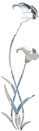 Adesivi da Parete a Specchio a Forma di Fiore, autoadesivi, 100 x 29 cm, Rimovibili, in Acrilico, Decorazione per la casa