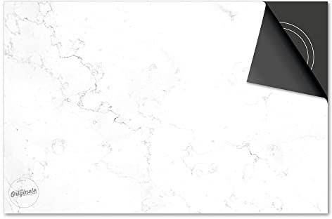 Induktionsschutz von Dietrix® - SCHUTZMATTE Marmor Weiß Motiv 81 x 52cm mit Stil für INDUKTIONSKOCHFELD/Induktionsherd, CERANFELD/Ceranherd und Herdabdeckplatte mit Druck/Motiv