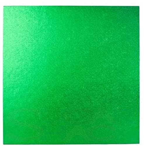 SugarShack | 14 Green Square Cake Drum | 13 MM Thickness | For Weddings, Parties, Celebrations and More | Pack of 1 |