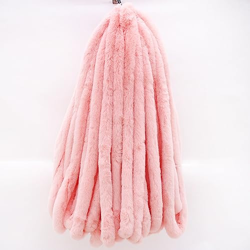 Wambere 10 m 5 cm Kunstfell Band Kunstfell Bordüre Kunstpelz Kunstfell Band Dekoband Handwerk Plüschband Kleidung Liefert Für DIY-Handwerksnähen, Geschenkdekoration, Kleiderdekoration,Rosa B