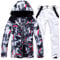 ALSOGO Herren Skianzug Ski Jacke und Hose Set Wasserdichter Schneeanzug Snowboard Jacke Hose Skikleidung Für Männer White M