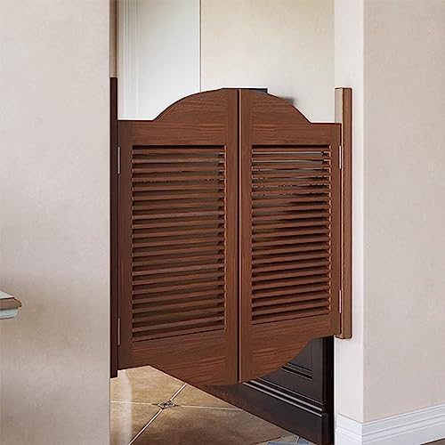 PASPRT Küchenladen-Eingangstrennwandtür, westliche Zauntür mit halber Taille, Bar-Küchentrenntüren, für die Dekoration des Küchenflurs im Badezimmer (Walnut Color 90 * 90cm)