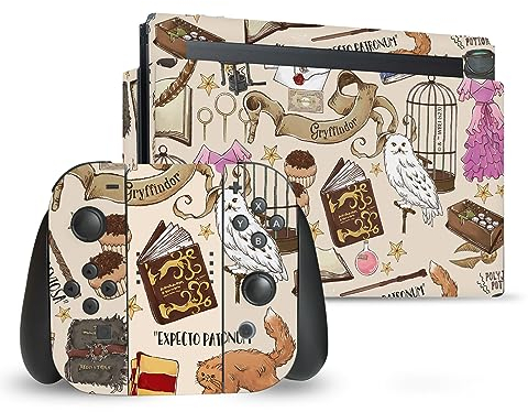 Head Case Designs sous Licence Officielle Harry Potter Motif De Poudlard Graphiques Vinyle Autocollant De Jeu Peau Compatible avec Nintendo Switch Console & Dock & Joy-Con Controller Bundle