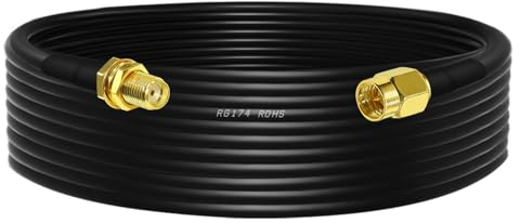 TUOLNK Cavo coassiale RG174 SMA Cavo di prolunga prolunga a bassa perdita 16,4FT (5M) Cavo coassiale SMA maschio a femmina per ricevitore radio SDR, antenna, radio amatoriale, radio CB, ADS-B, GPS