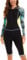 FEOYA Women One Piece Swimsuit Long Sleeve Zip Front Rash Guard Floral Print Boyleg Swimwear Diving Suit Surfing Wetsuit Athletic Beachwear A Black L