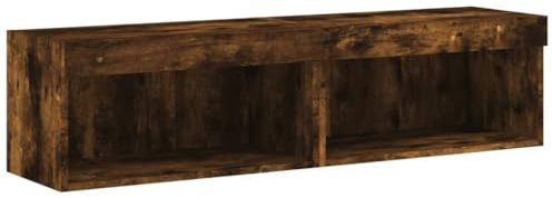 vidaXL TV-Schränke mit LED-Leuchten 2 STK. Räuchereiche 60x30x30 cm