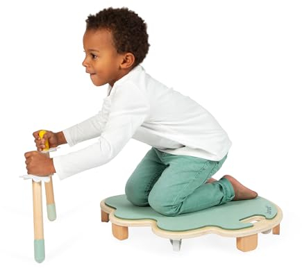 Janod - Sweet Cocoon Rollendes Blatt - Rollbrett aus FSC-Holz - Fördert den Gleichgewichtssinn - Geschicklichkeitsspiel für Kinder ab 4 Jahren, J04041