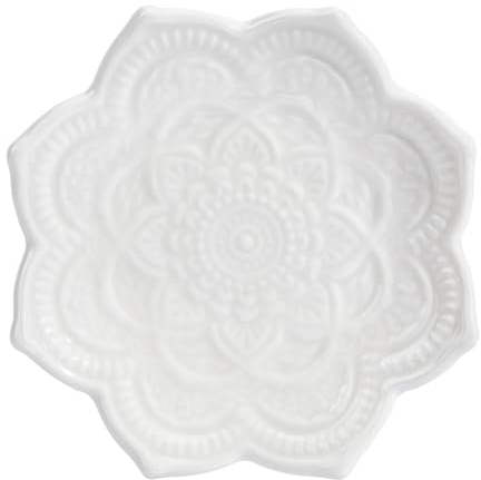 SUNNYCLUE Assiette à Bijoux Plat Mandala Fleur Forme Plat à Bijoux Assiettes à Bijoux en Porcelaine Plateau à Bijoux Montre Clés Plateau Bague Porte-Bijoux pour Femme Noël Anniversaire Fête des Mères