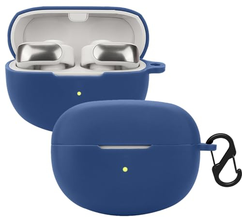 KUSINHOKA Silikonhülle Kompatibel mit Bose Ultra Open Earbuds mit Karabiner, Schlank Stoßfest Kopfhörer Hülle, Weiches TPU Ohrhörer Schutzhülle Abdeckung Unterstützt kabelloses Laden, Blau