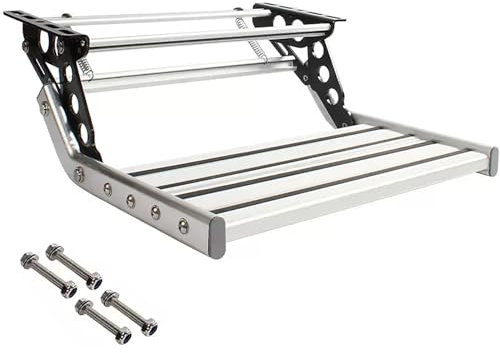 CHBMZ Scaletta Pieghevole, Gradini Elettrici Automatici/Manuali per Camper, con Luce, per Camper, Camper, Rimorchio da Viaggio, Roulotte, 150 Kg/330 Libbre (Color : Manual Without Light, Size : Sing