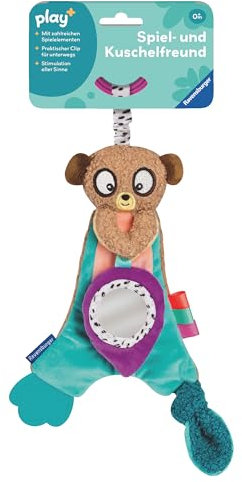 Ravensburger 4852 Play+ Knister-Erdmännchen, Schmusetuch zum Kuscheln und Einschlafen, Zahnungshilfe, Baby-Spielzeug ab 0 Monaten