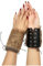 keland 1 Paar Wikinger Pelz Leder Armschienen Armschutz Mittelalter Armbänder für Damen Herren (Braun)