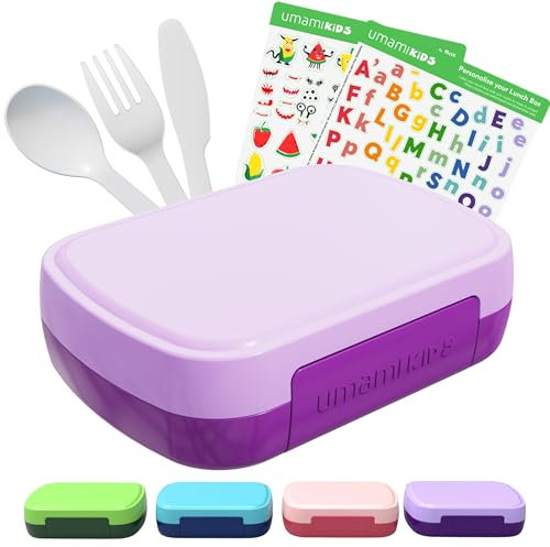 Umami All-in-1-Bento-Box für Kinder, Eisbeutel und Utensilien im Lieferumfang enthalten, 100 % auslaufsichere Lunchbox für Kinder, BPA-frei und sicher, Lieblings-Lunchbox-Behälter, mikrowellengeeignet