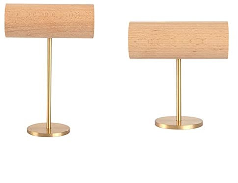 Xumh2024-3 Présentoir à Bijoux Porte-bracelet en bois présentoir à bijoux, présentoir de support de chouchou de bracelet en T flottant for magasin, vitrine et maison Porte Bijoux(C)