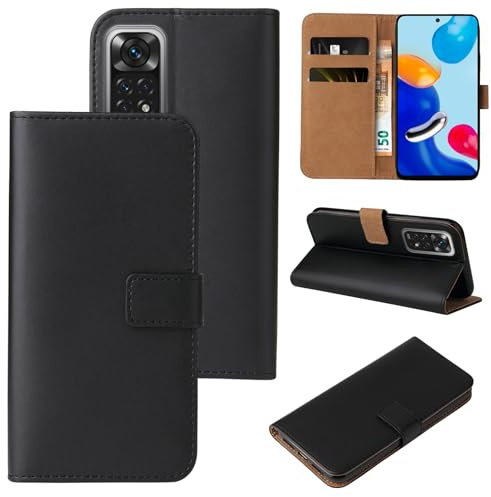 LBH Handyhülle für Xiaomi Redmi Note 11 mit Karten- und Geldfach Smartphone Hülle mit Standfunktion Flip Case Wallet Schutzhülle Magnetverschluss Schwarz