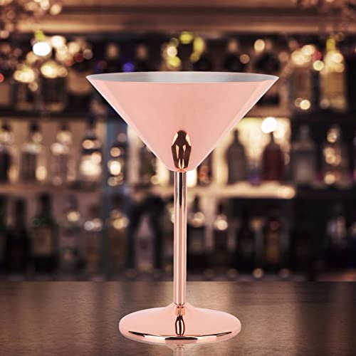 Aramox Gobelet en Verre à Cocktail en Acier Inoxydable, or Rose, pour les Fêtes au Bar à Domicile