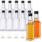 YBCPACK 50ml Mini Glass Alcohol Bottles, 12 Pack Reusable Small Glass Shot Bottles with Screw Caps, 4 Funnels for Wedding Favours, Party Favors, Empty Miniature Liquor Bottle for Wine, Spirit