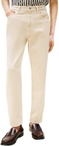 Tommy Hilfiger Jean Homme Tapered Harlem Taille Mi-Haute, Ivoire (Soft Cream), 36W/36L