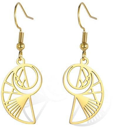 Goldene Ratio-Ohrringe, Fibonacci-Sequenz-Ohrringe für Mathematik-Liebhaber, geometrische Spiralen, Schmuck, Abschluss, Mathematiker, Geschenk für Frauen und Mädchen, Einheitsgröße, Edelstahl, Kein