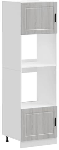vidaXL Herdumbauschränke 2 STK. Porto Grau Sonoma Holzwerkstoff, Backofenschrank, Herdschrank, Ofenschrank, Küchenofenschrank, Küchenherdschrank