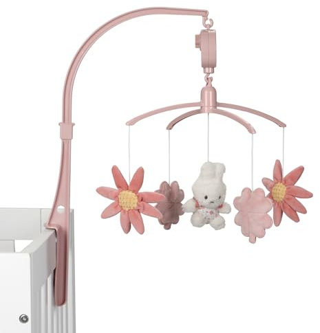 nijntje miffy x Little Dutch NIJN355 Stoff Musikmobile mit Halterung Hase Miffy - Lucky Blossom