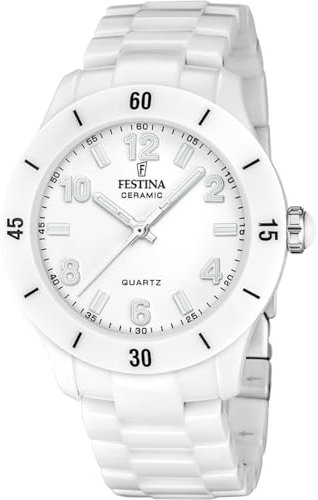 Montre FESTINA pour Femme F20720/1 Ceramic Boîtier en Céramique Blanc Bracelet en Céramique Blanc