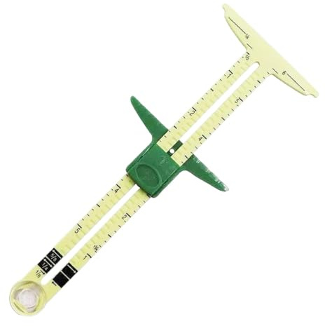 Medidor deslizante en forma de T, medición deslizante 5 en 1, regla de costura de calibre de acero, herramienta de medición de dobladillo de calibre T, regla de acolchado, herramienta de medición