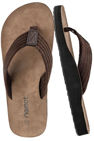 riemot Tongs Homme Confortables – Sandales Légeres, Antidérapantes, Tong Chaussures Été avec Support de Voûte Plantaire, Idéal Tongues pour Plage Piscine Jardin ou Loisirs Quotidiens