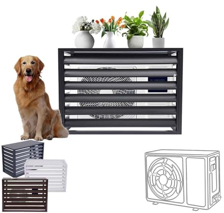 Pxkmouy 2~3P Mini Split Air Conditioner Cover Air Conditioner Fence Screen Heat Pump Cover Outdoor Plant Display Rack Storage Shelf, air con outdoor air conditioner cover trash can hider outdoor