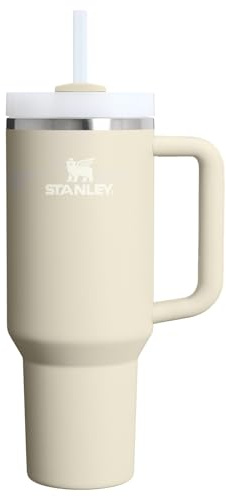 STANLEY Quencher H2.0 Flow State Tumbler, 40 oz, Toasted Almond | Handle and Straw | 3-Position Lid | Cup Holder Compatible for Travel | Insulated Stainless Steel Cup | BPA-Free