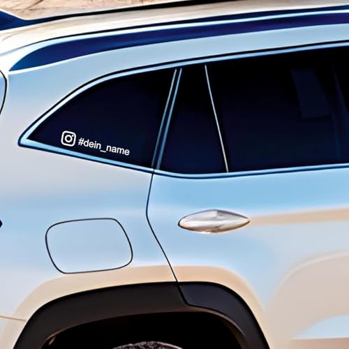 2x Instagram Namen Aufkleber Set mit Wunschtext - Werbung Tuning Sticker User Name fürs Auto KFZ - SPARPACK (2 Stück)