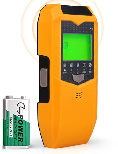 humpun Wall Stud Finder, 5 in 1 Stud Detector, Electronic Stud Finder Wall Scanner with LCD Display & Audio Alarm, for Wires and Pipes, Wood, AC Wire, Metal Detection (Battery Included)