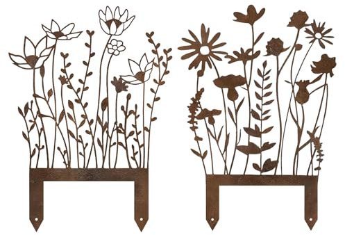 Gartendeko für Draußen Wetterfest, Gartenstecker, Rost Deko für Garten, Gartendeko Vintage für Garten Rasen Hof Balkon Blumentopf Frühlings Dekos