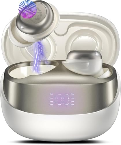 Schlafkopfhörer Seitenschläfer, Passive Geräuschisolierung Ohrhörer Weiß | 47Std Spielzeit Bluetooth Kopfhörer Kabellos In Ear, LED-Anzeige, HiFi-Stereo, Bluetooth 5.4 Sleep Earbuds für Schlaf/Reise