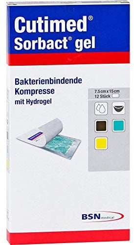 CUTIMED Sorbact Gel Kompressen 7,5x15 cm 10 St Kompressen