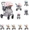 Moni Kinderwagen Ciara Tragetasche Sportsitz Wickeltasche faltbar Sitz umkehrbar, Farbe:rosa