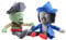 uiuoutoy Game Zombies Plush Pendants Keychain Wizard Zombie Swashbuckler Zombie Keyring Toys Backpack Charm Kids Gift 2Pcs/ Set