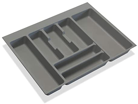 Solmer LTD Optima Cutlery Tray Inserts Kitchen Drawers Grey Plastic Various (800mm = A-718 x P-424mm)