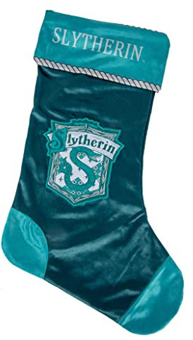 Merchoid Harry Potter: Slytherin Christmas stocking - Large Hogwarts house xmas stocking decoration/Christmas ornament/gift pouch