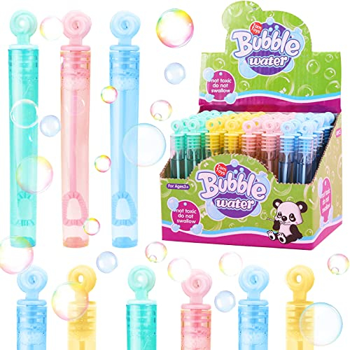 48 Stück Seifenblasen Spielzeug, Seifenblasen Set, Seifenblasen Spielzeug Kinder, Seifenblasen Hochzeit, Seifenblasen Stäbe mit Griff für Taufe Geburtstag Verlobung Valentinstag Gastgeschenk Party (C)