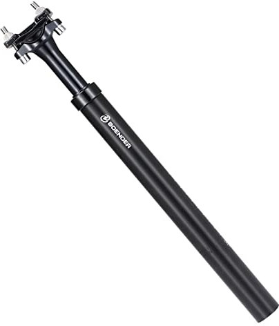 Boenoea Sattelstütze Gefedert, 27.2mm 28.6mm 30.4mm 30.9mm 31.6mm Fahrrad Federsattelstütze mit 400mm Länge für MTB BMX Rennrad City, Schwarz