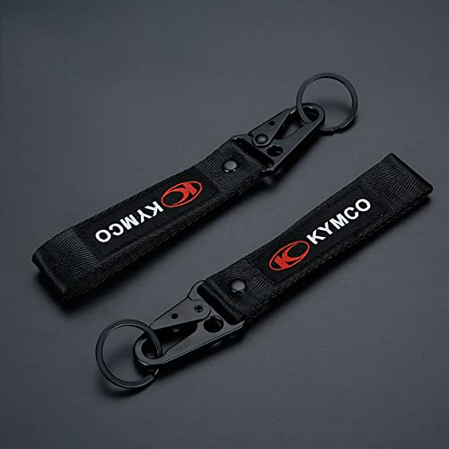 BUNCC Motorrad Polyester Stickerei Schlüsselring Anhänger Schlüsselring hängende Schnallen Lanyard Schlüsselkette für KYMCO