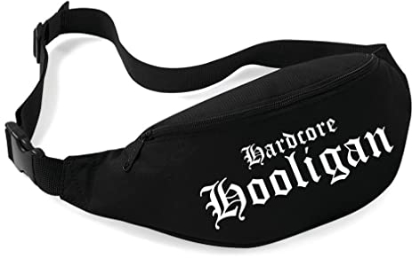 Hardcore Hooligan Bauchtasche | Fussball - Ultras Hüfttasche - Hooligan - Fan Tasche - Supporter - Football Bag | Schwarz