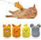Andiker 4Pièces Jouets d'herbe à Chat, Jouets interactifs Mignons en Peluche pour Chat, Jouets à mâcher pour Chats Mou Oreiller pour Chats, pour Le Nettoyage des molaires