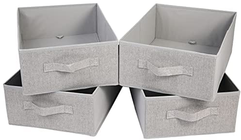 BOMKEE 4 Piece Wardrobe Storage Organiser Drawers, Collapsible Clothes Organiser Foldable Organizers Box Fabric Drawers Wardrobe Storage Baskets