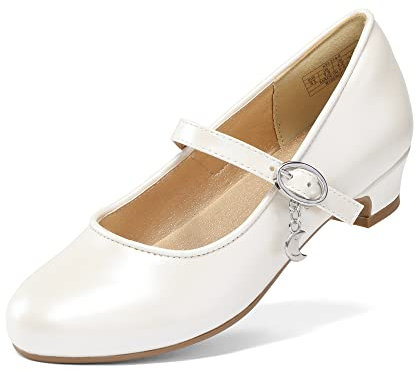 DREAM PAIRS Ballerinas Mädchen Mary Jane Flache Schuhe Ballerinas Prinzessin Schuhe Kommunionschuhe Schulschuhe,Size 36,Elfenbein,KFL219-E